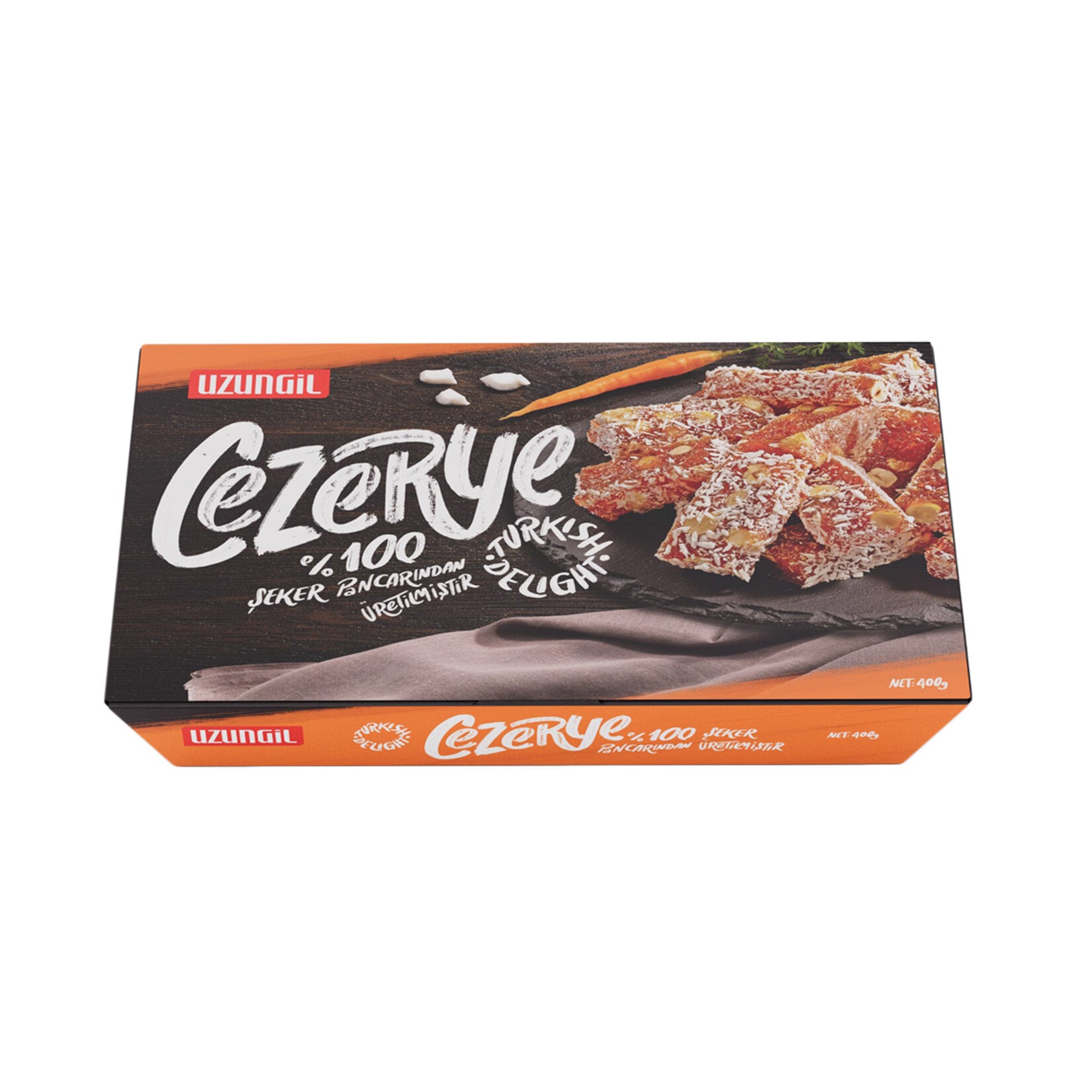 Uzungil Cezerye is a classic Turkish confection made primarily from fresh carrots, blended with sugar and enriched with crunchy hazelnuts.