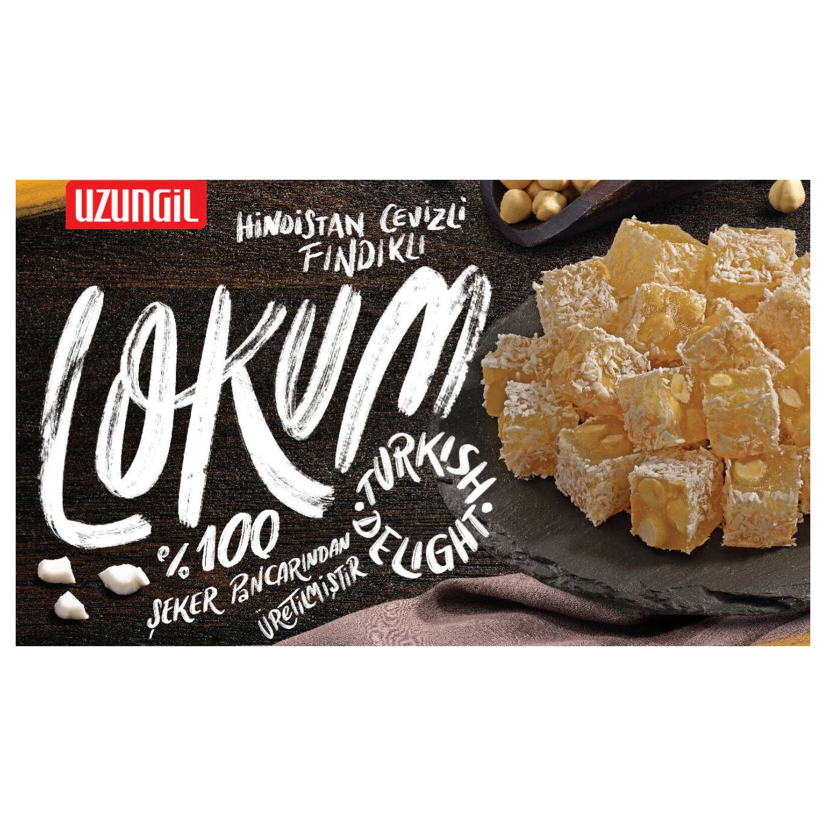Uzungil Coconut Hazelnut Turkish Delight brings together the soft, chewy texture of traditional lokum with the rich flavor of hazelnuts and the tropical touch of coconut.