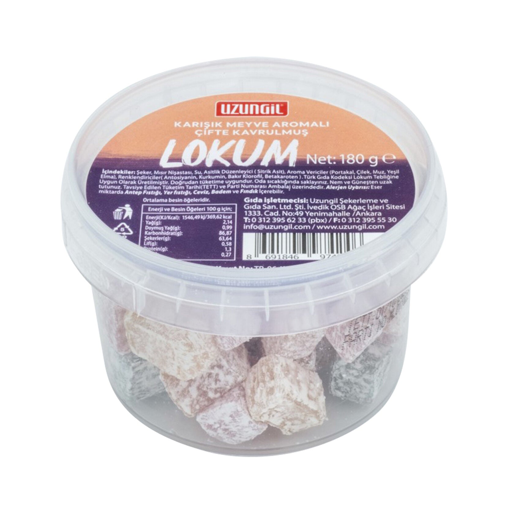 Enjoy the colorful taste of Uzungil Mixed Fruit Flavored Double Roasted Turkish Delight, a classic treat from Türkiye crafted with a traditional double-roasting method for a firmer, more satisfying texture.