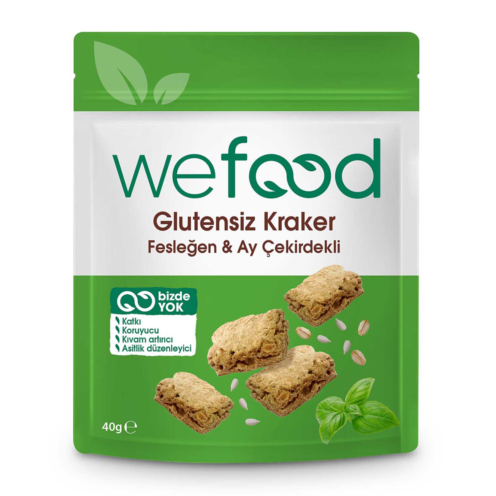 Wefood Feslegenli Kraker is a light and flavorful snack made with carefully selected plant-based ingredients and real basil.