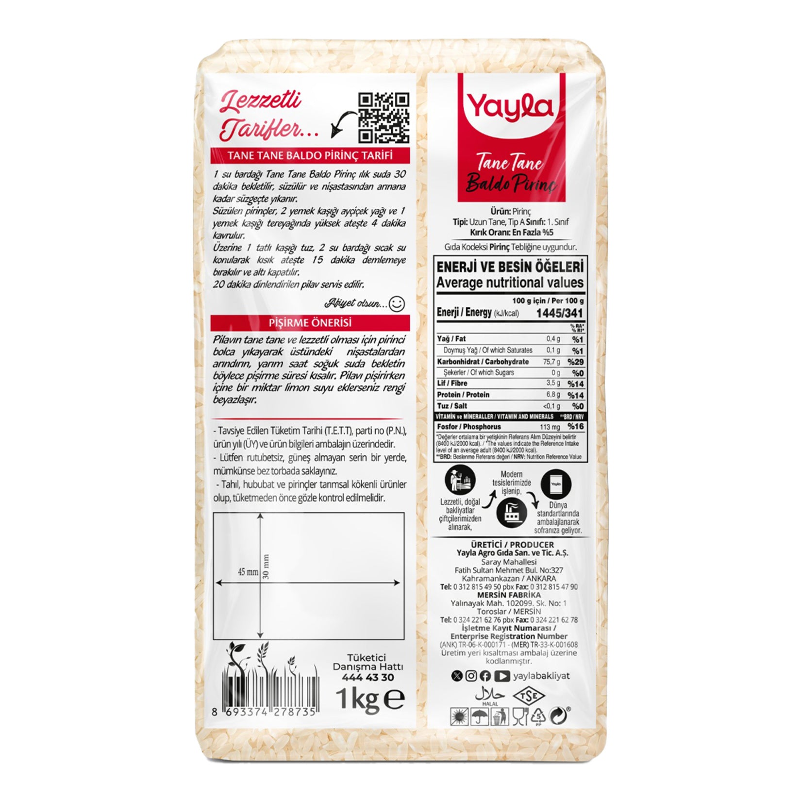 Discover the rich taste and premium quality of Yayla Baldo Rice, a staple in Turkish kitchens and a favorite for crafting delicious pilafs, stuffed vegetables, and more.