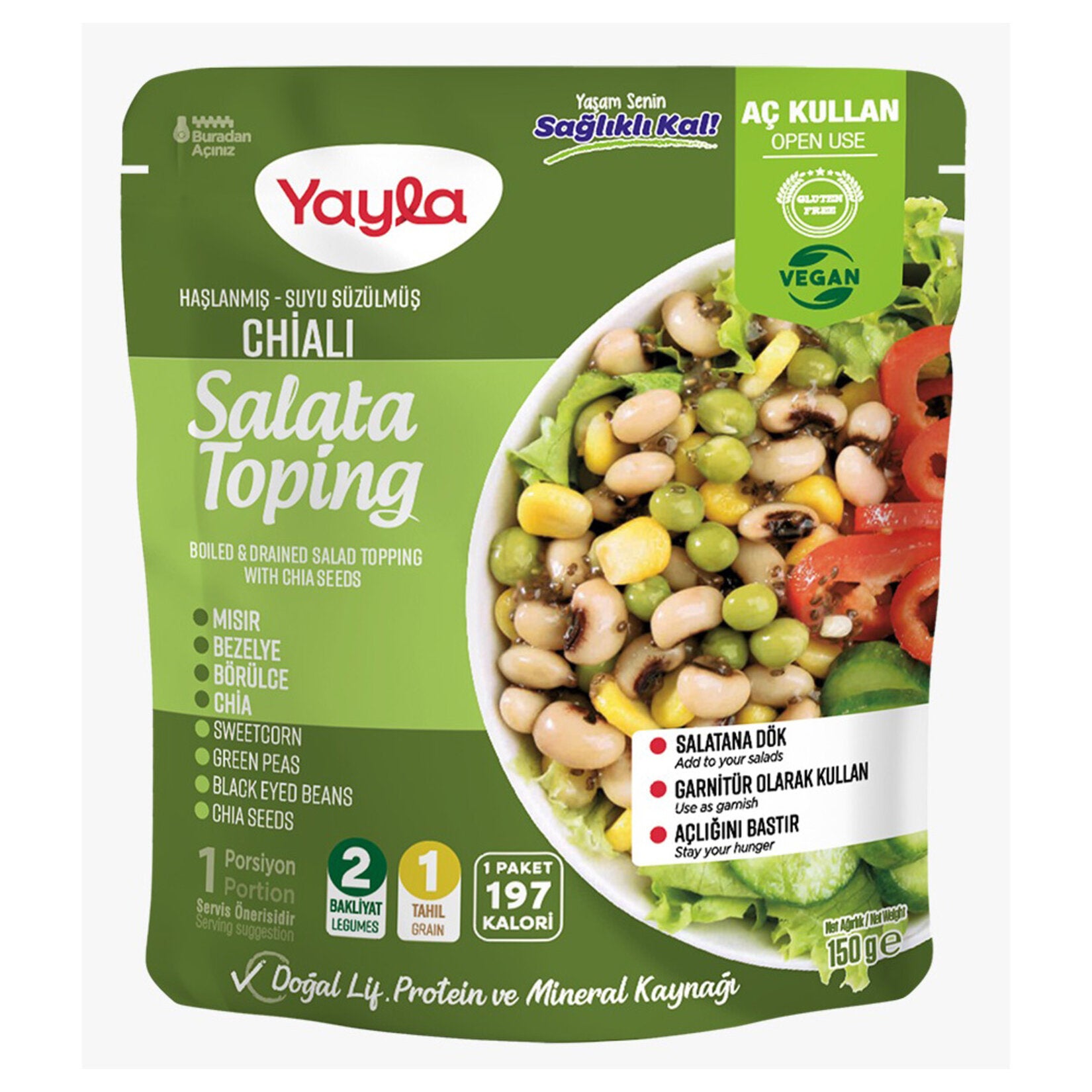 Add color, texture, and plant-based nutrition to your meals with Yayla Chia Salad Topping.