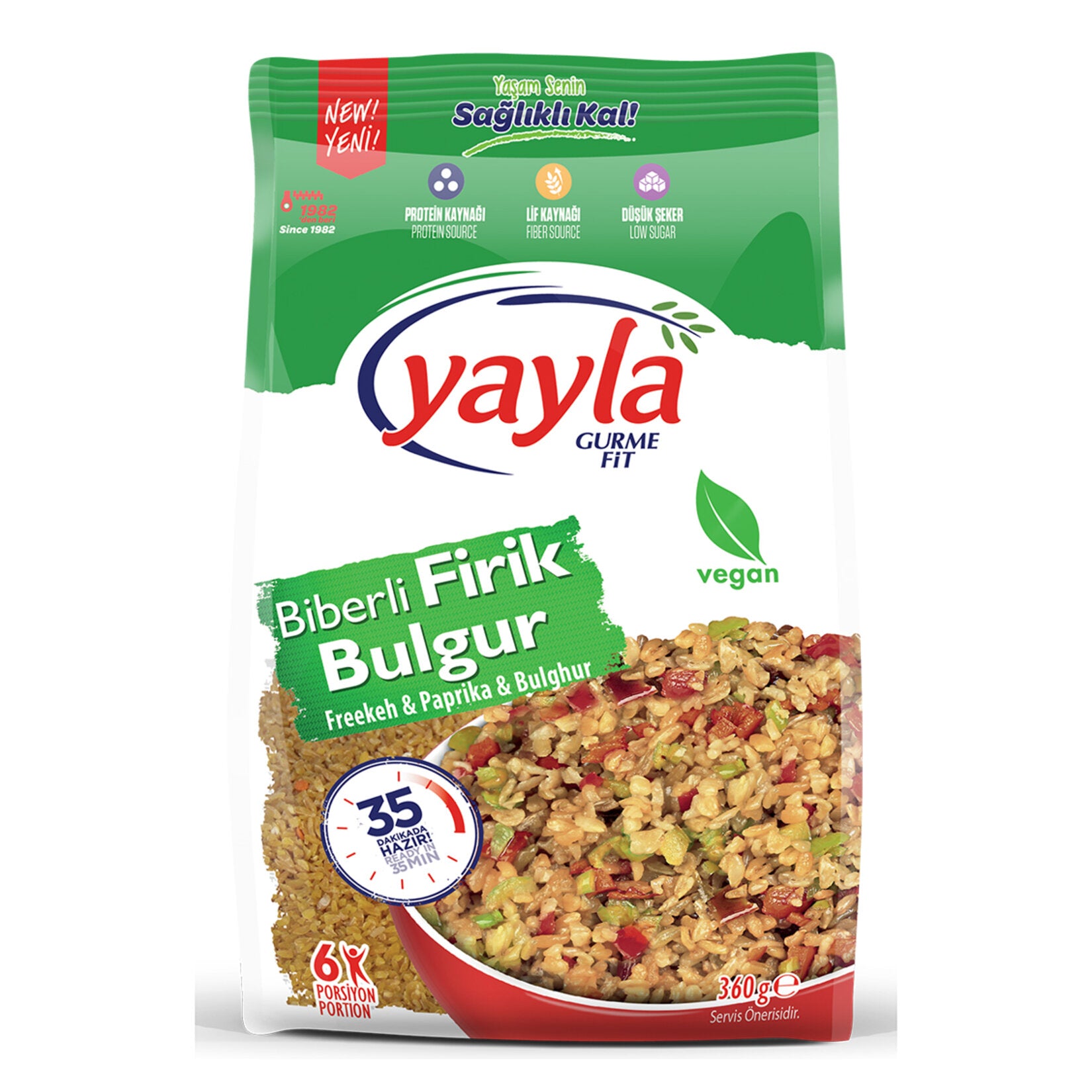 Discover the bold and wholesome taste of Yayla Fit Pepper Firik Bulgur, a flavorful blend of coarse bulgur, aromatic firik, and sun-dried peppers and tomatoes.