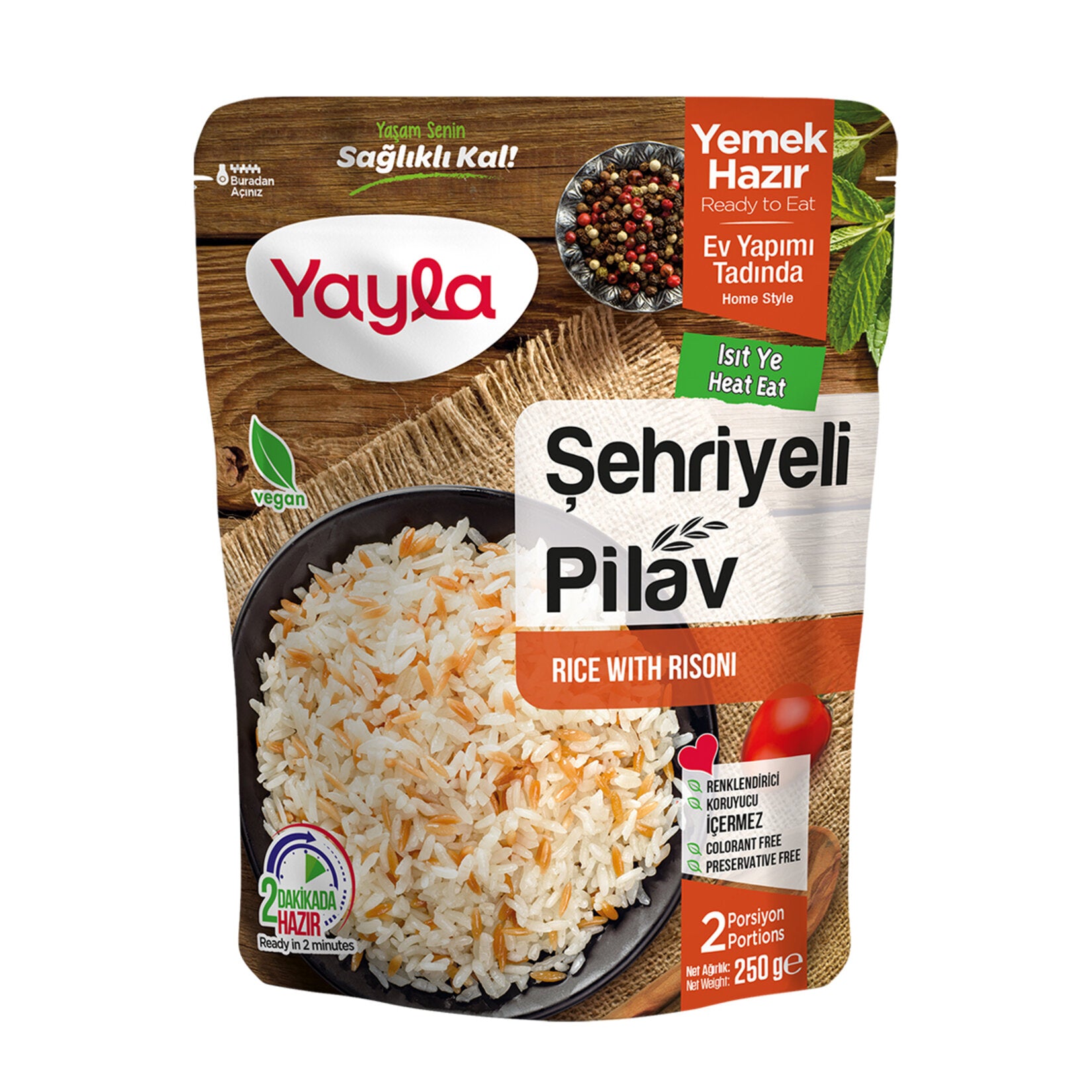 Yayla Sehriyeli Rice Pilaf is a classic Turkish-style rice dish made with fluffy rice and lightly toasted barley vermicelli.