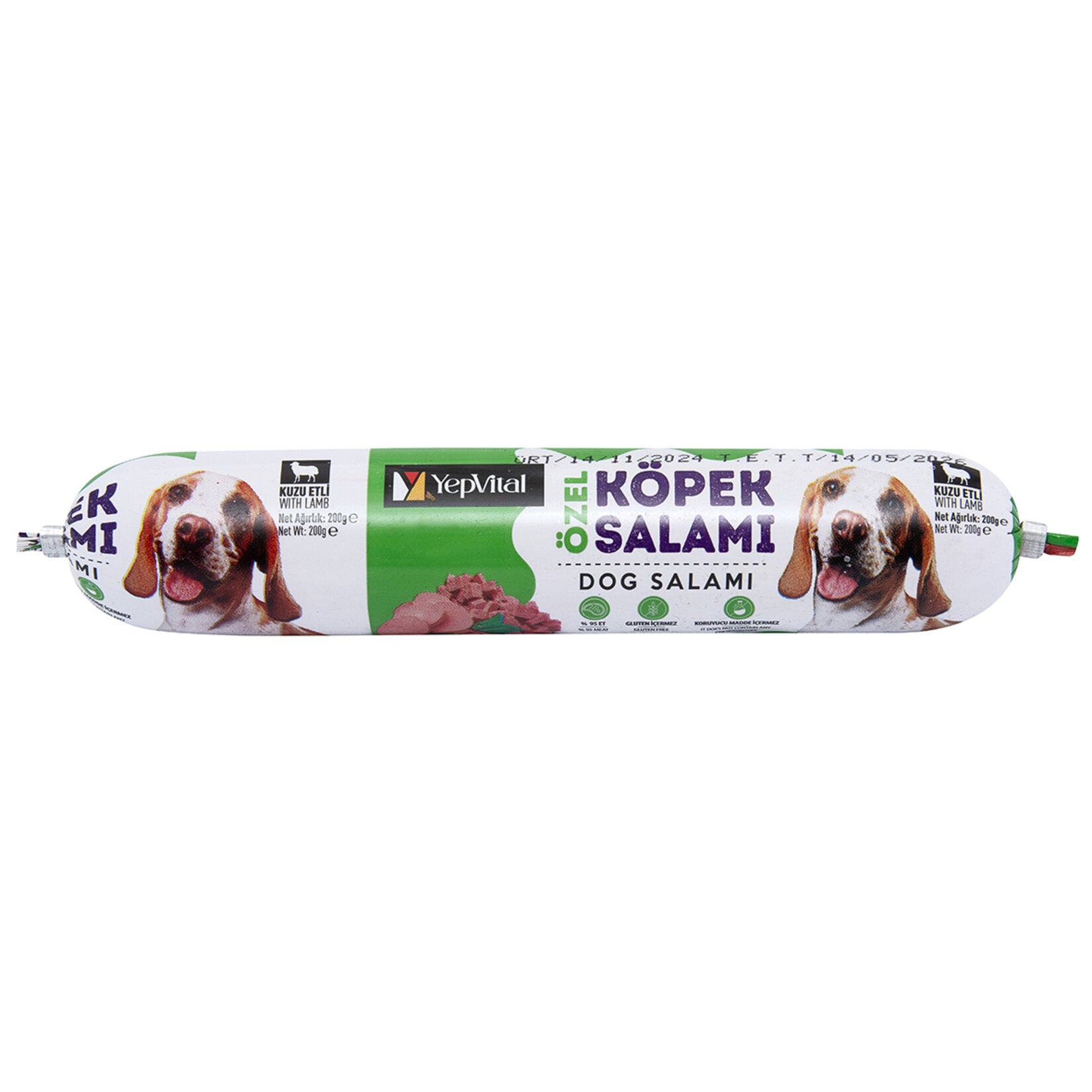 Yepvital Lamb Dog Salami 200 g is a flavorful dog food option made with lamb meat and carefully selected ingredients to support your dog’s daily nutrition.