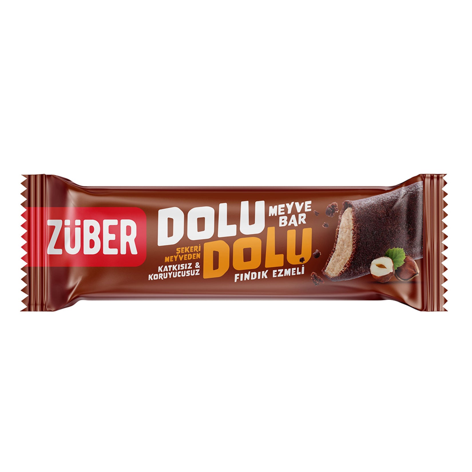 Zuber Dolu Dolu Fruit Bar with Hazelnut Butter is a delicious and wholesome snack crafted with 50% d