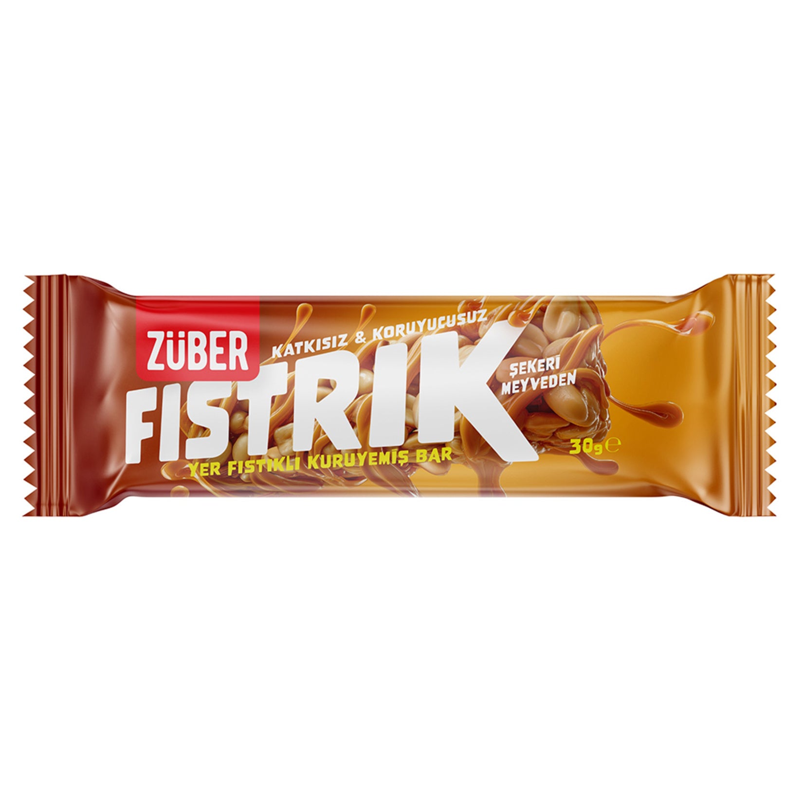 Züber Fıstrık Peanut Snack Bar is a simple, satisfying snack made with 68% peanuts and naturally sweetened with date juice concentrate.