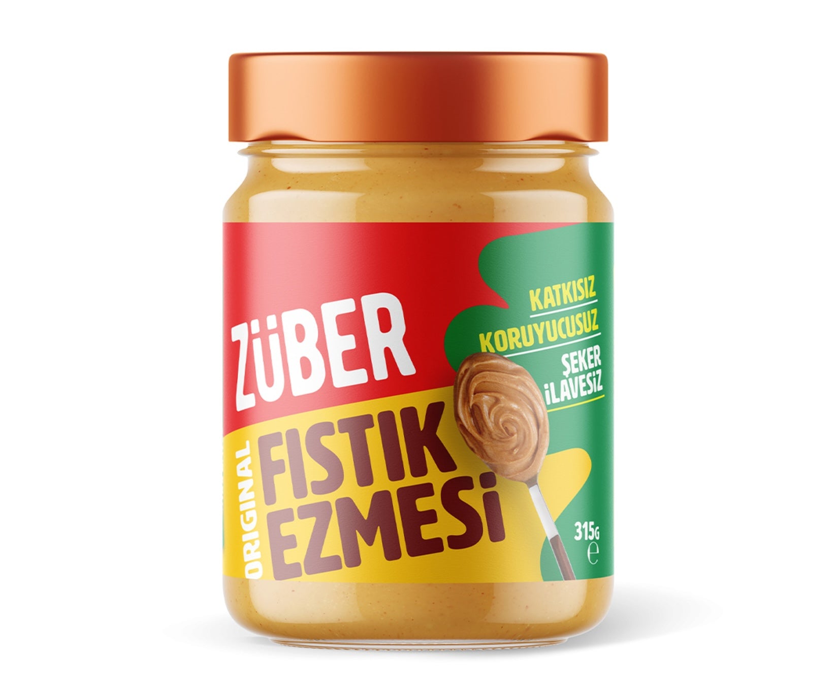 Züber Original Fıstık Ezmesi is a clean and simple peanut butter made with only two ingredients: 90% roasted peanuts and 10% honey.
