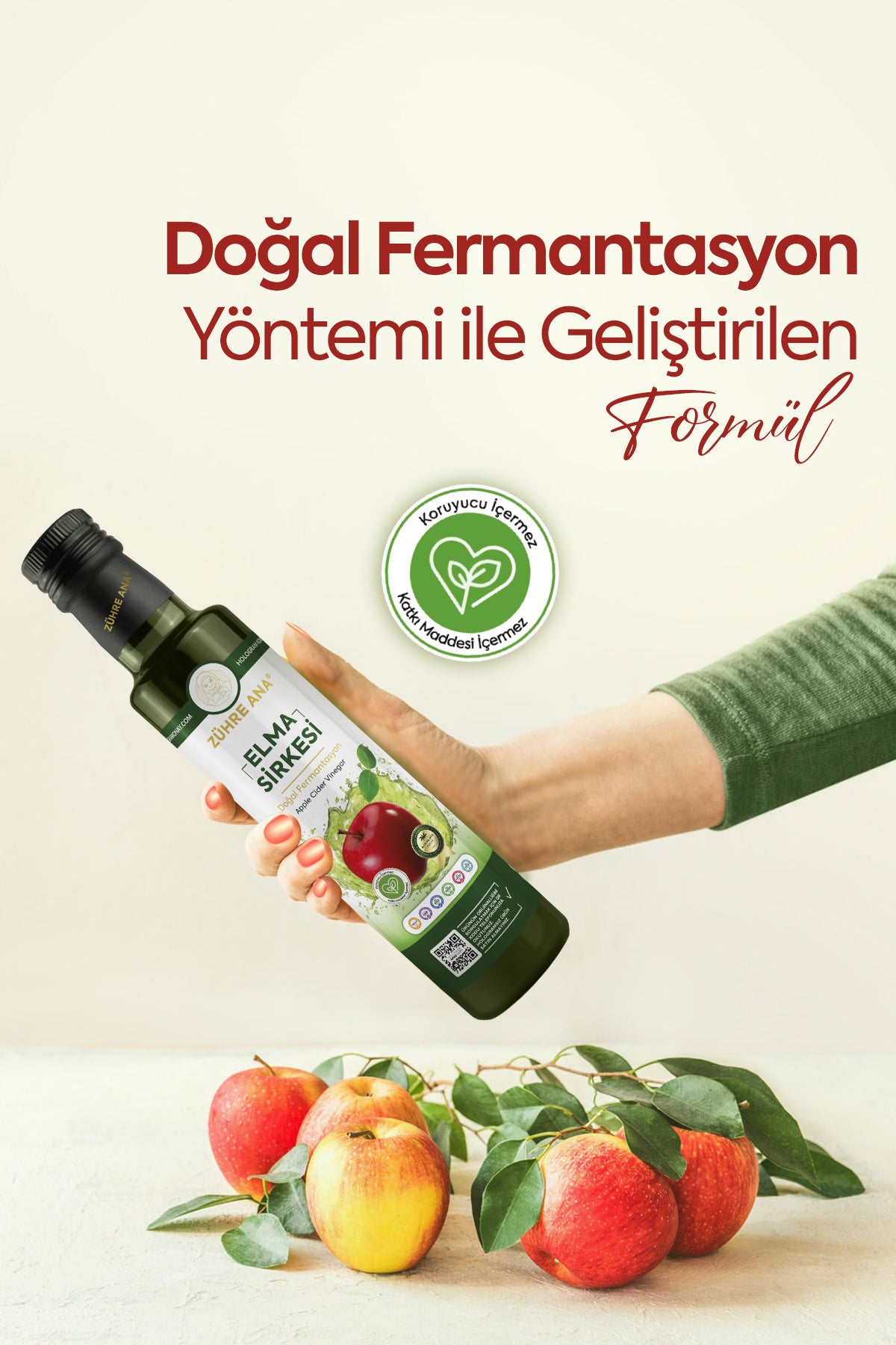 Zuhre Ana Apple Cider Vinegar Natural Fermentation is produced in Türkiye using traditional, time-honored methods.