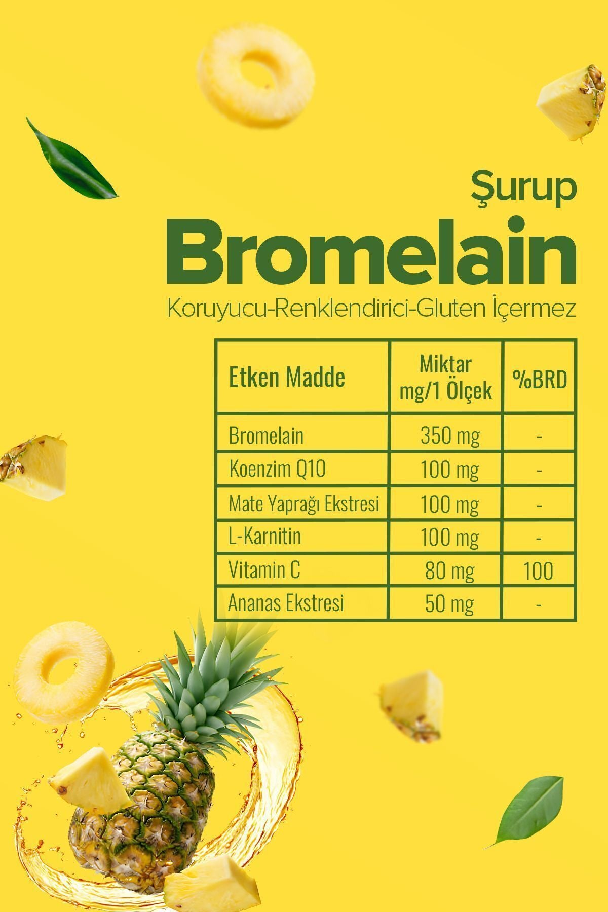Zühre Ana Bromelain Pineapple Detox Syrup is a carefully formulated dietary supplement syrup made with natural pineapple flavor, acacia gum, and bromelain.