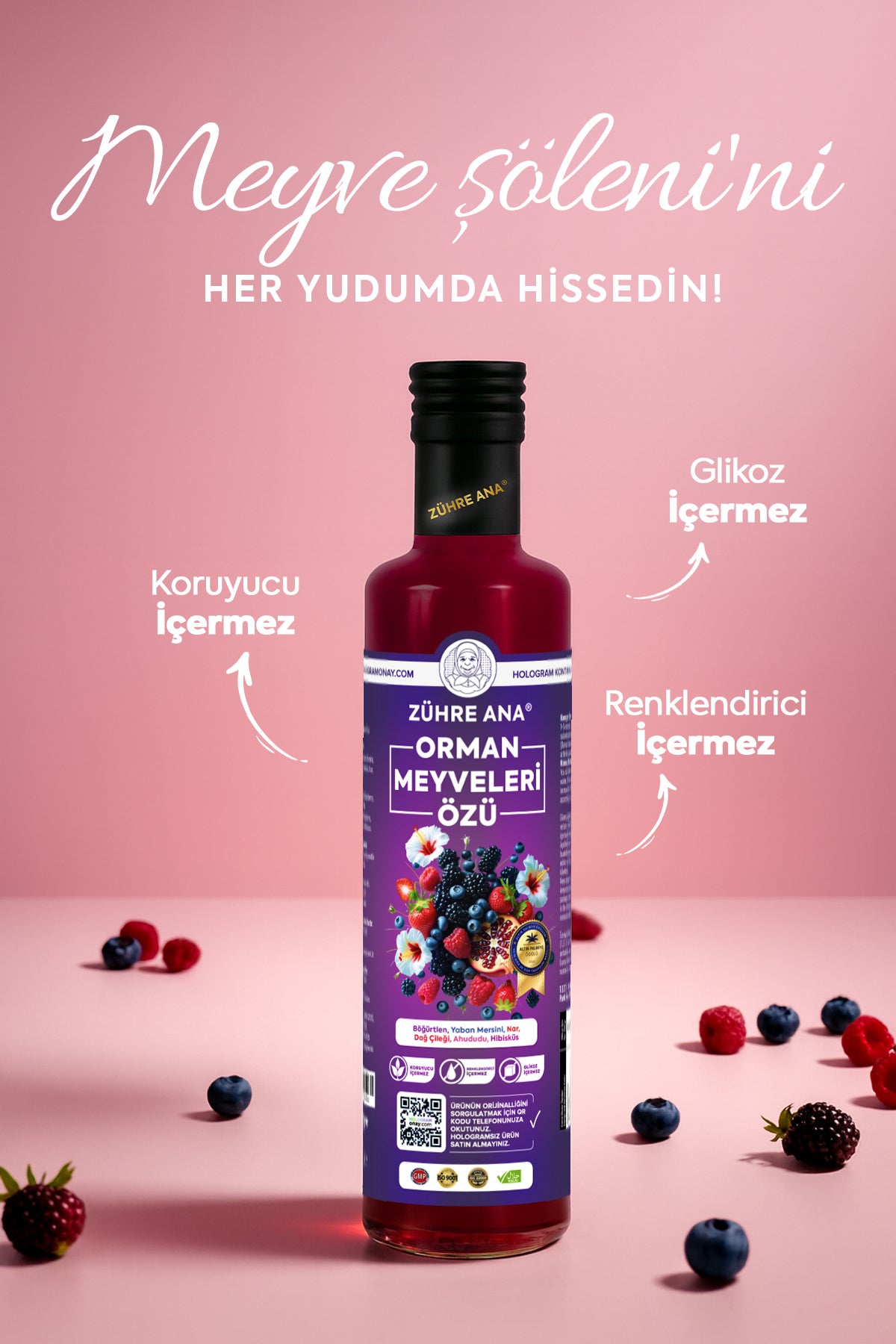 Zühre Ana Forest Fruit Concentrate is a rich and flavorful forest fruit concentrate made from 100% natural fruits carefully harvested and traditionally boiled to preserve their intense aroma.