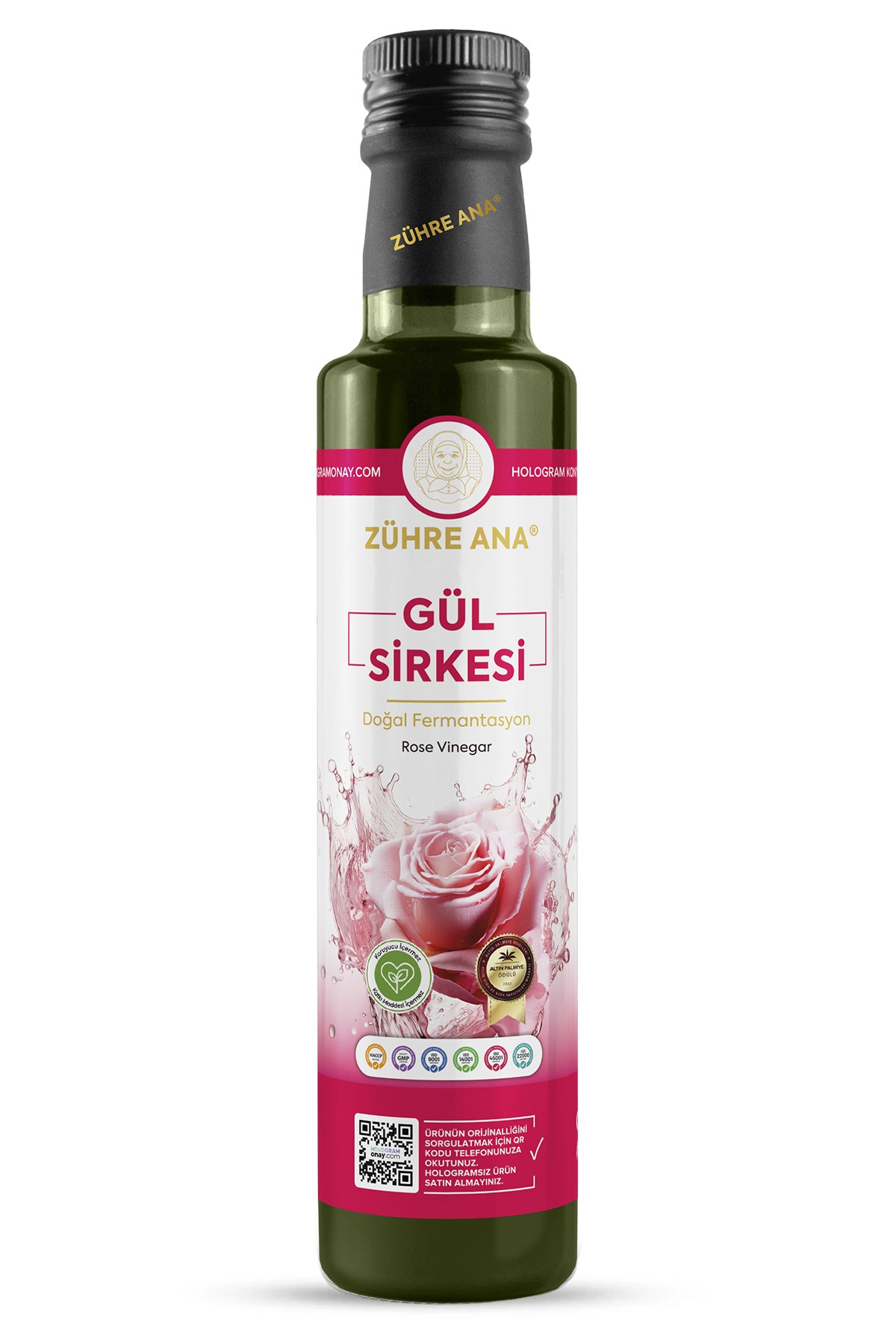 Zuhre Ana Rose Vinegar is crafted in Türkiye using traditional natural fermentation methods.