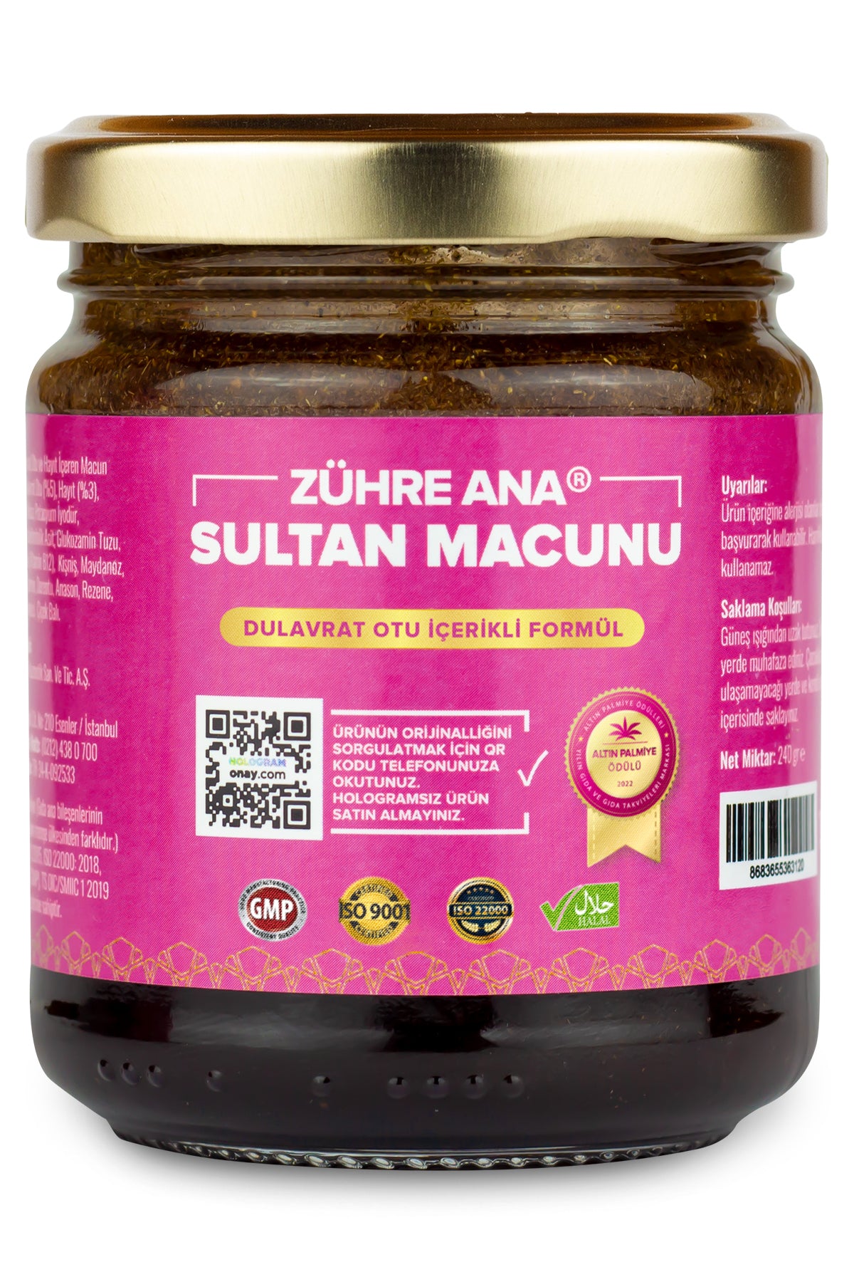 Zuhre Ana Sultan Herbal Paste is a traditional Turkish herbal macun carefully crafted with a blend of time-honored botanicals including burdock (Dulavrat Otu), chasteberry (Hayit), and yarrow (Civanperçemi).