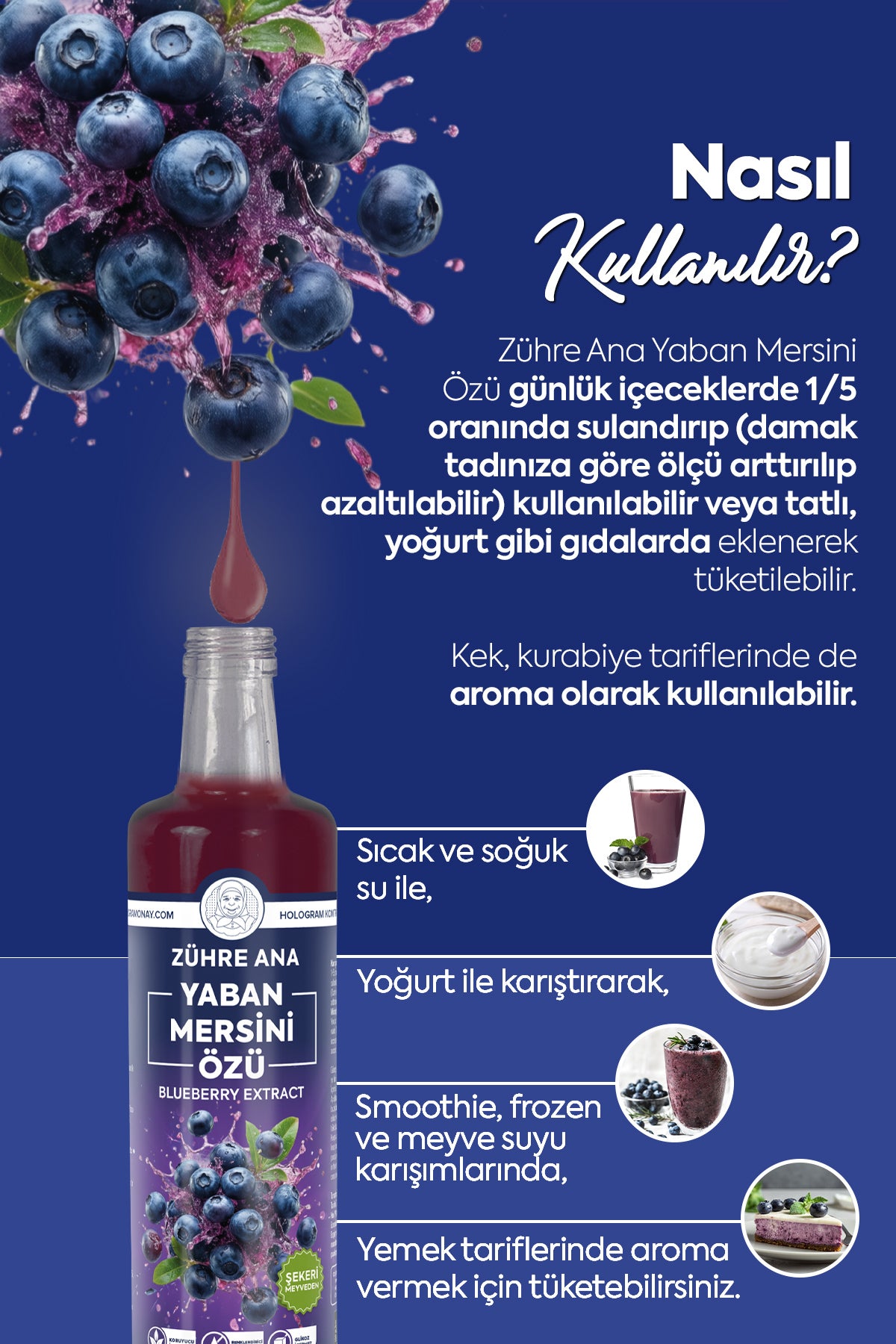 Zuhre Ana Wild Blueberry Concentrate brings the rich, tangy sweetness of carefully selected wild blueberries to your table in a versatile and flavorful form.