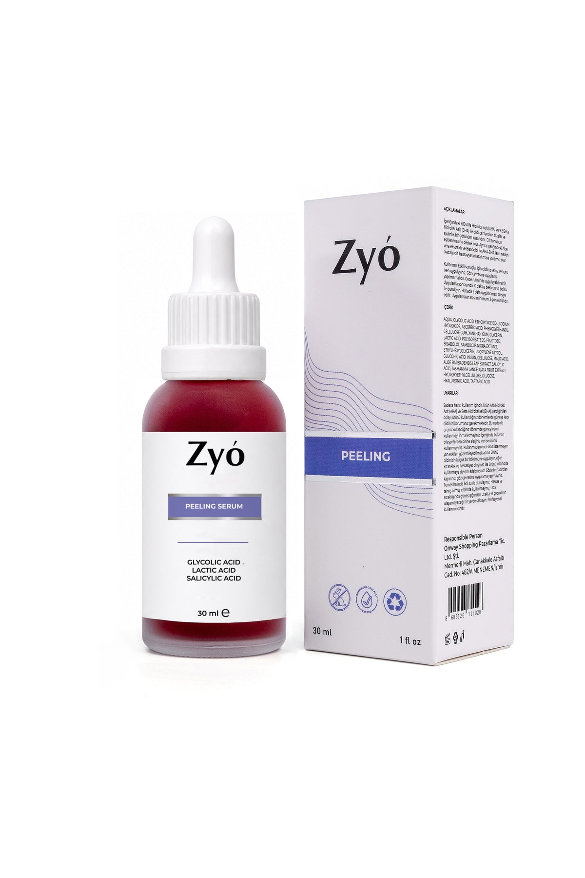 Zyo AHA 10% + BHA 2% Red Peeling Serum is a powerful weekly exfoliating treatment designed to refine skin texture, even out tone, and reduce the appearance of pores and blackheads.