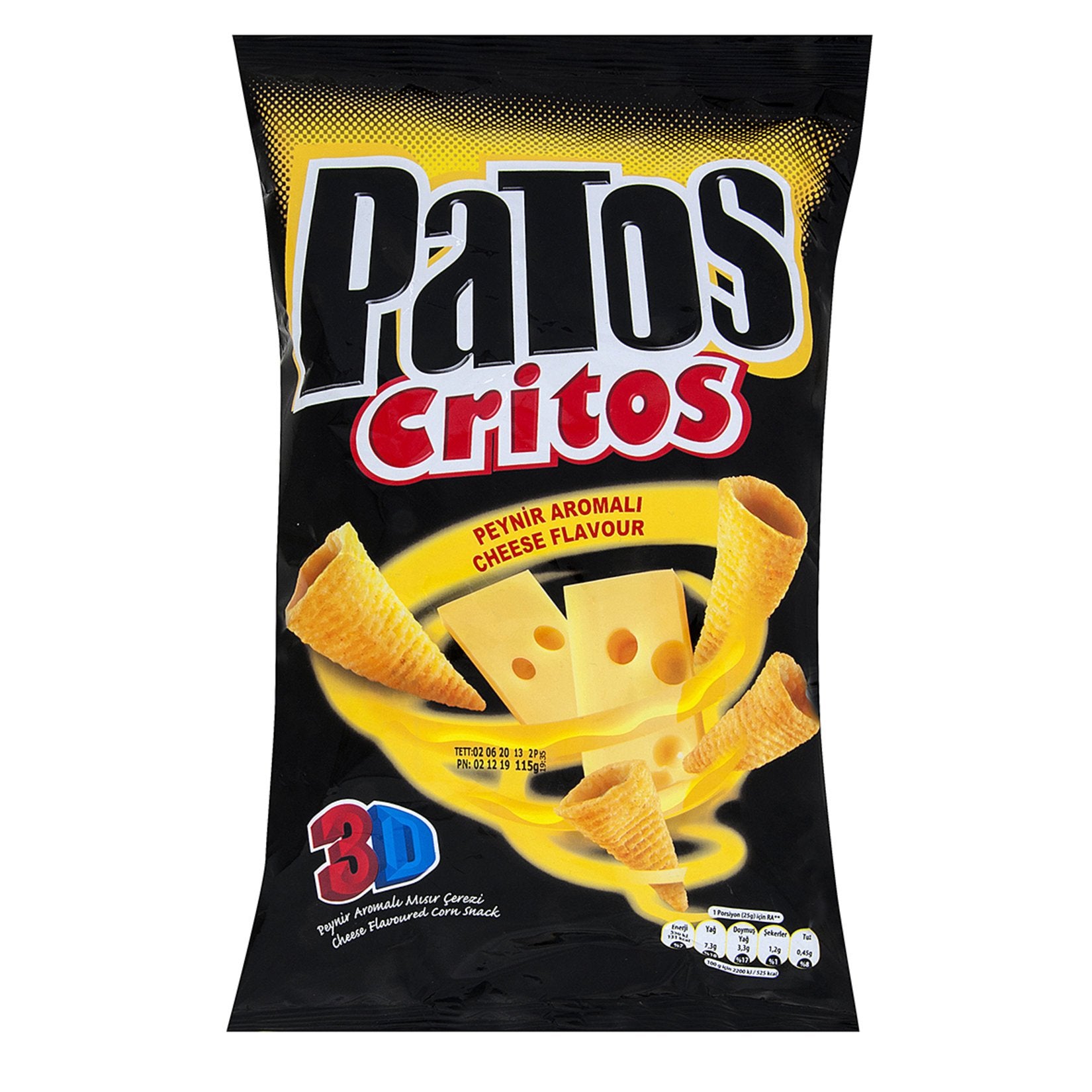 Patos Critos Cheese Flavored Corn Snack 115g