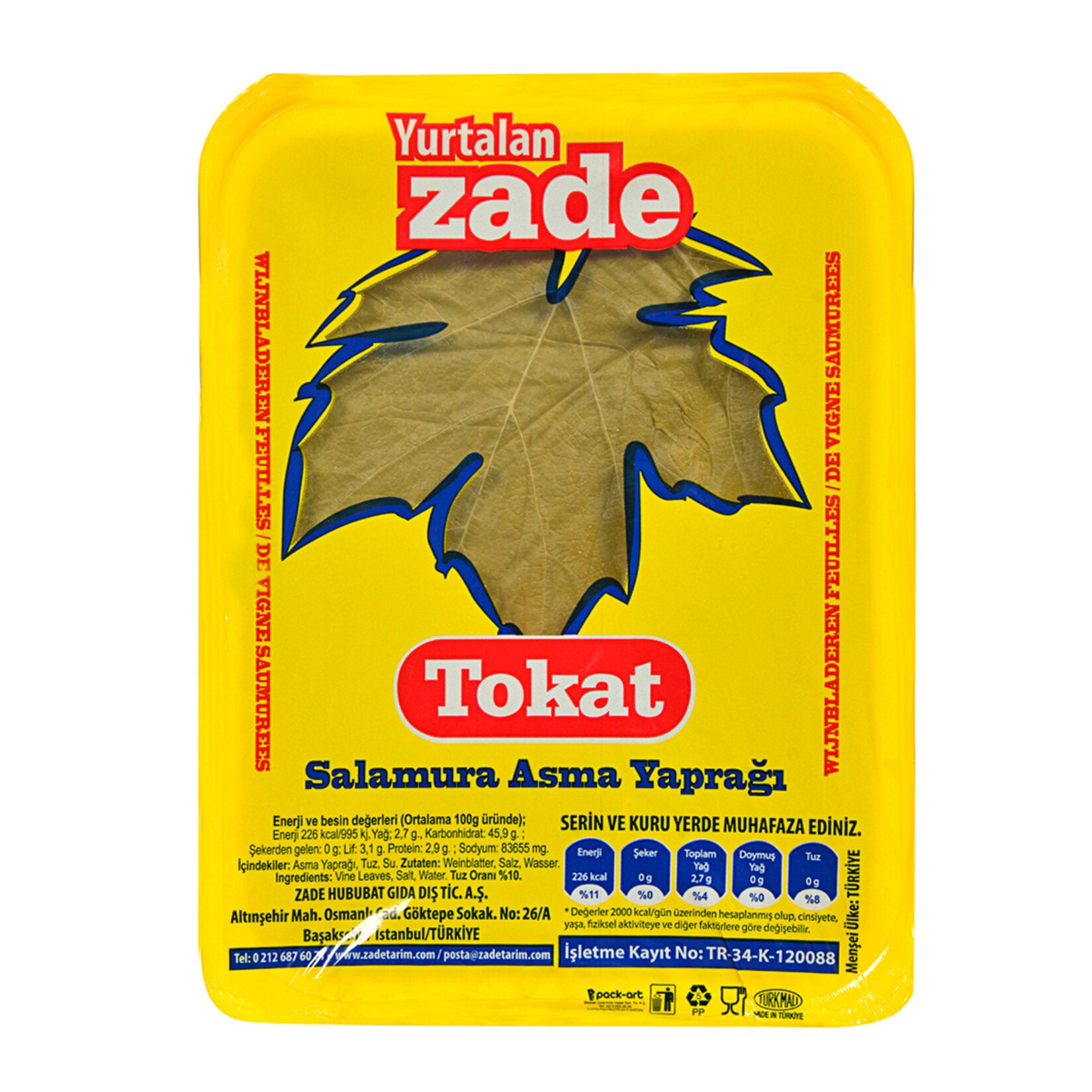 Yurtalan Tokat Asma Yapragi 500 G