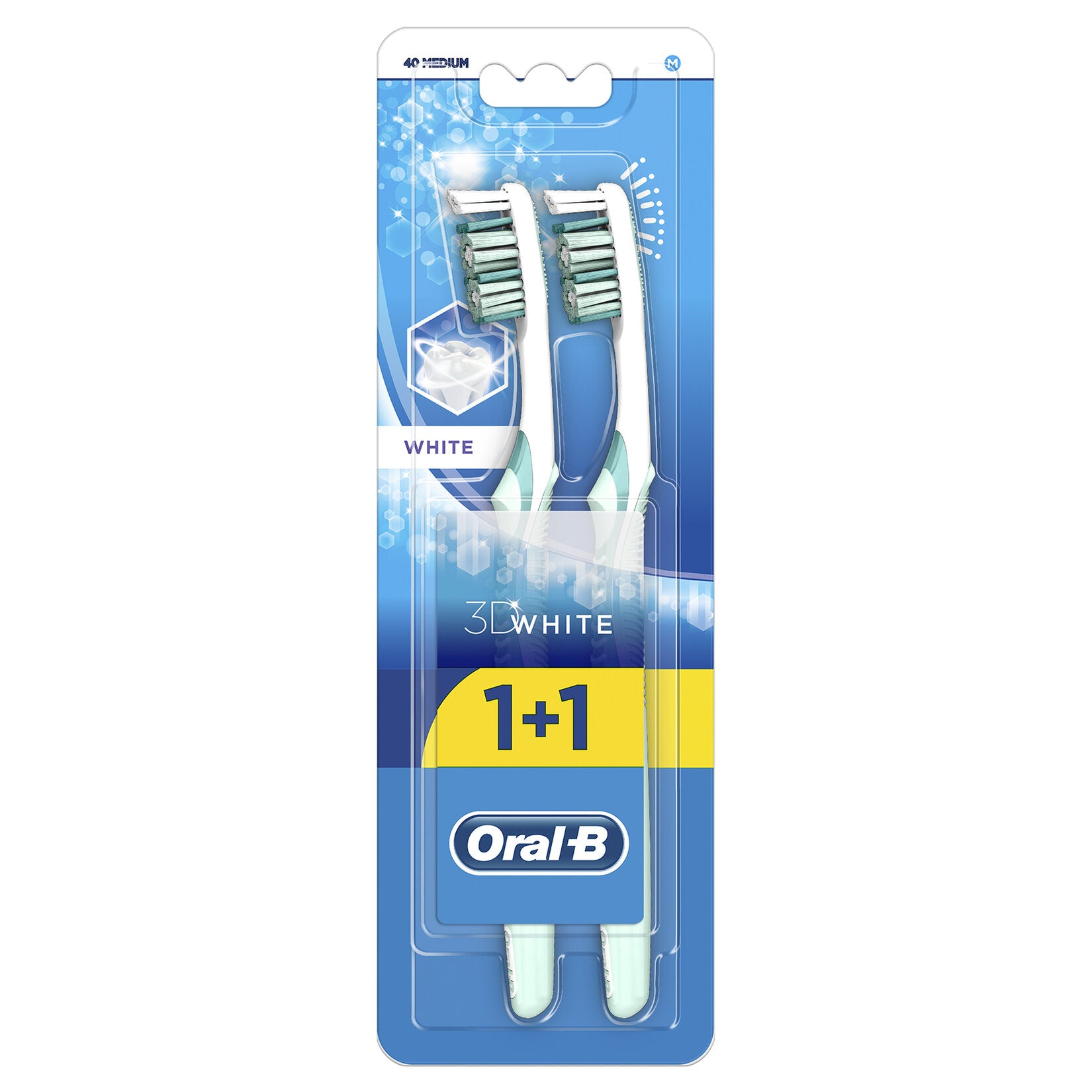Oral-B Toothbrush Advantage 3D Whiteness 40 Medium 1 + 1