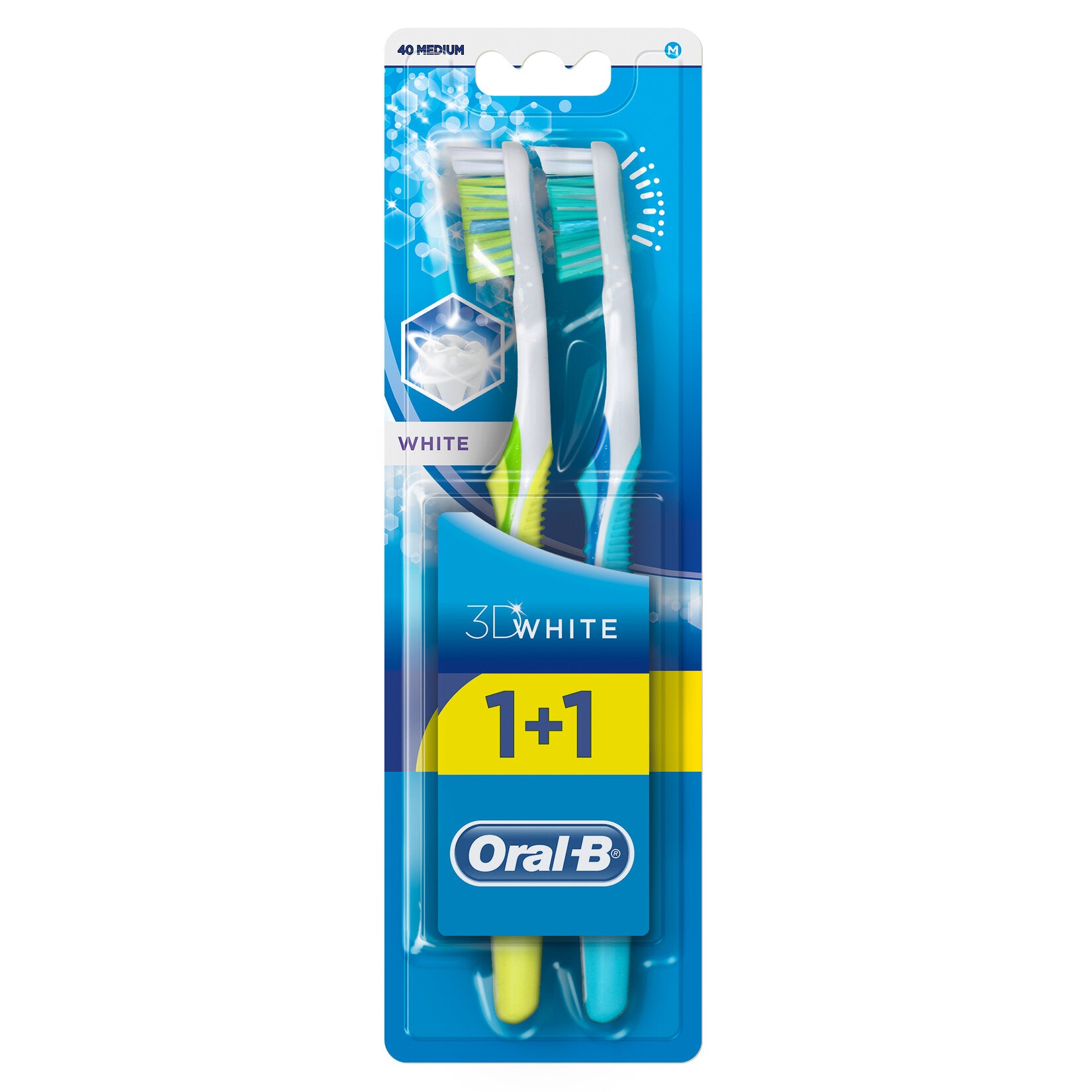 Oral-B Toothbrush Advantage 3D Whiteness 40 Medium 1 + 1