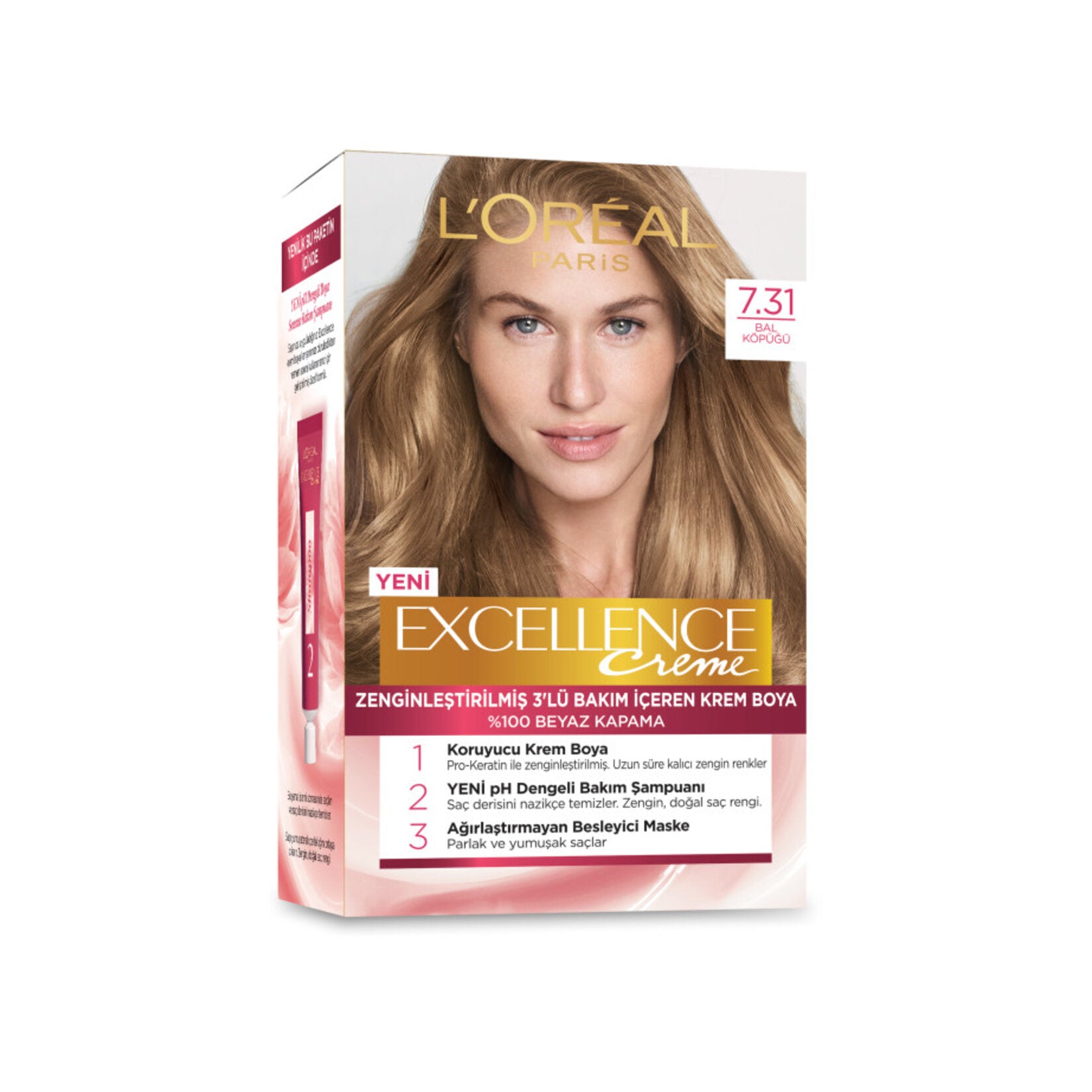 L'Oreal Excellence Creme Hair Color - 7.31 Honey Foam
