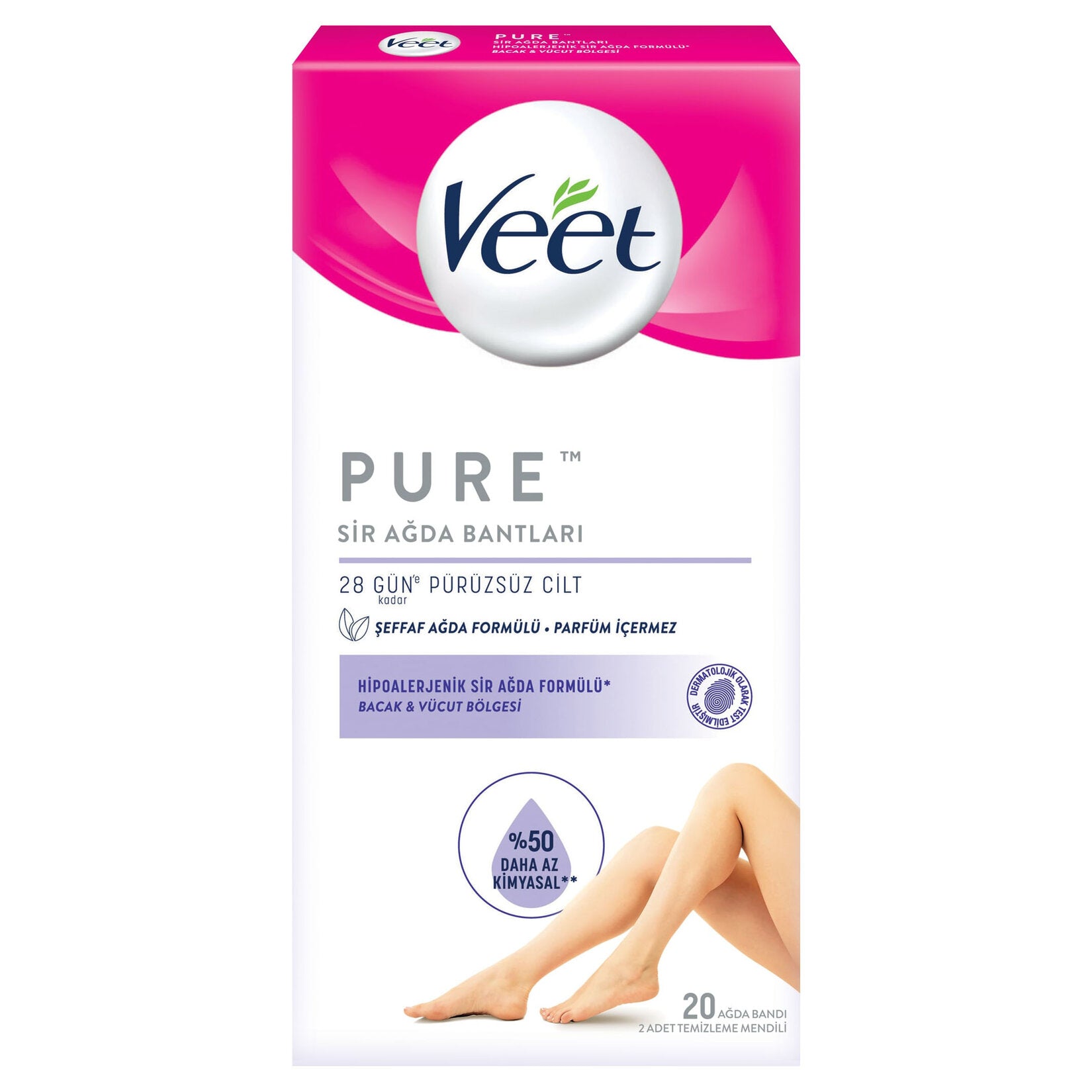 Veet Pure Leg and Body Wax Band 20's