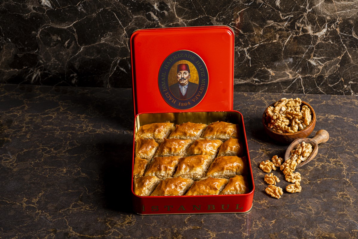Homemade Baklava with Walnut Small Metal Box