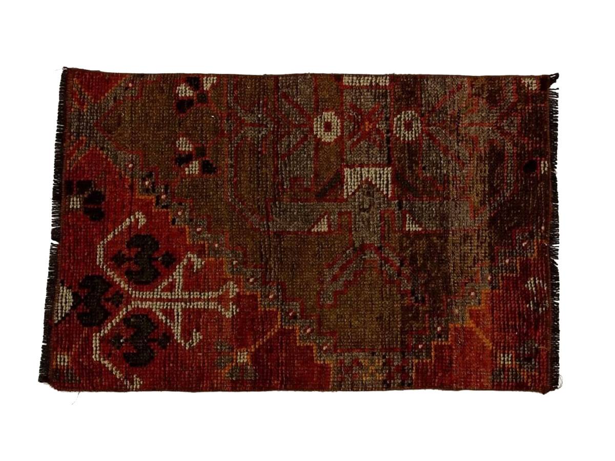 Authentic Turkish Boho Patterned Hand Woven Vintage Rug