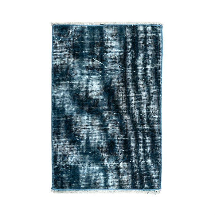 Authentic Turkish Vintage Mint Blue Hand Woven Rug