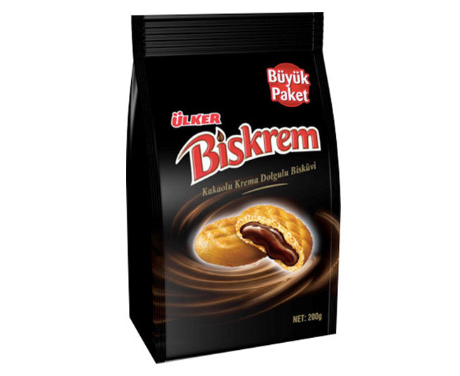 Biskrem Rasberry Biskrem Cocoa Biscuit Large Bag 200 G – Turcamart