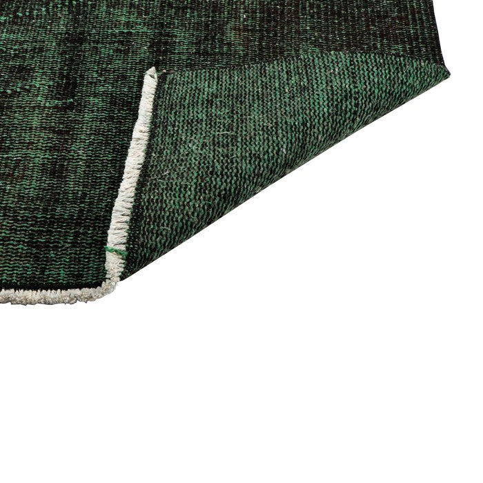 Dark Green Hand Woven Authentic Turkish Vintage Rug