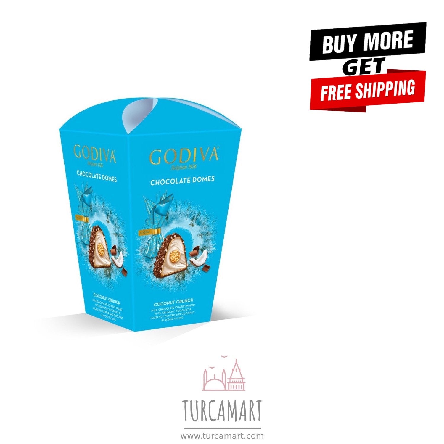 Godiva Milk Chocolate Covered Coconut Hazelnut Croissant 123g Saver Pack