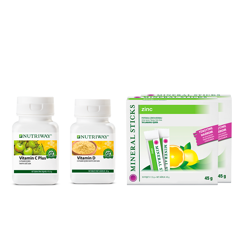 Immune Booster Kit Amway Nutrilite, Vitamin D, Vitamin C Plus, Zinc Sticks