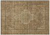Natural Brown Toned Vintage Hand Knitted Carpet