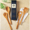 Olive Tree 4 Piece Handmade Wooden Kitchen Set, Wooden Spoon, Fork, Spatula