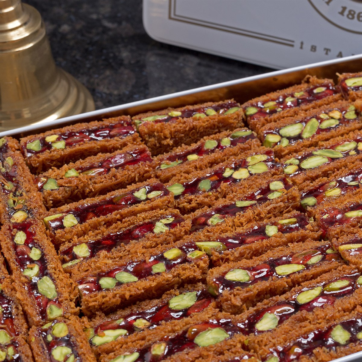 Pomegranate Ottoman Kadayif Large Metal Box