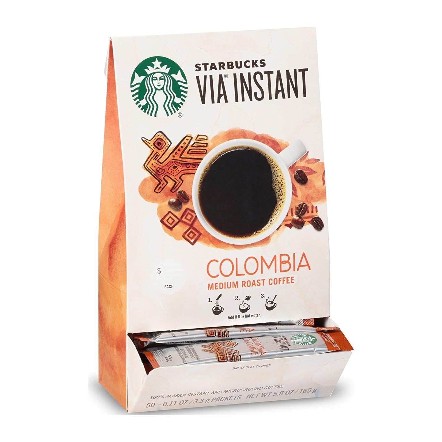 Starbucks Via Instant Colombia Medium Roast Coffee 12 packs